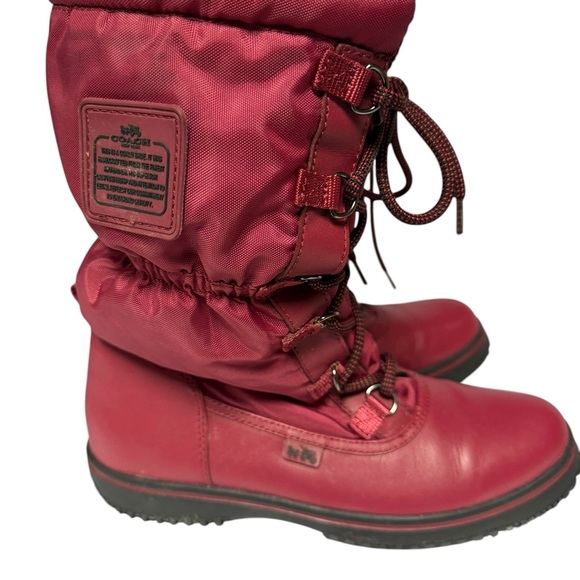 Coach Sage Burgundy Winter Snow Boots 7.5B - Picture 2 of 9